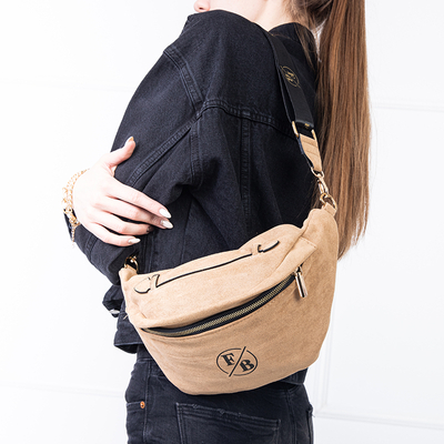 Sac banane doré pour femme en daim écologique - Accessoires