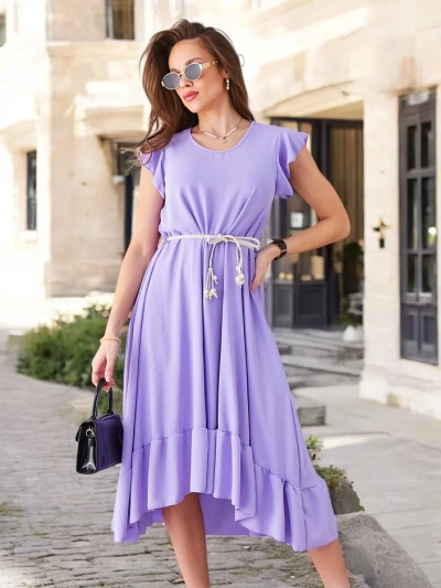 Robe midi pour femmes Royalfashion avec volants et manches courtes