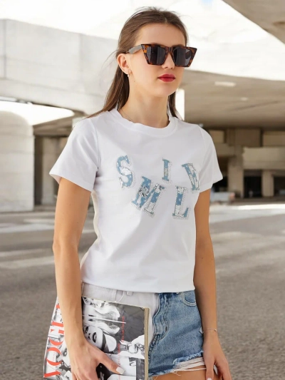 Blouse en coton pour femmes Royalfashion avec l'inscription