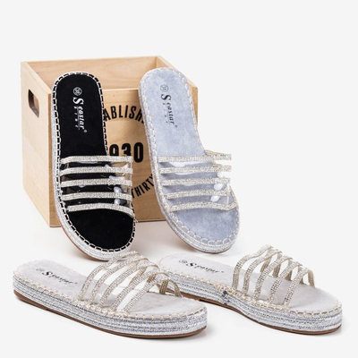Chaussons transparents bleu clair avec zircone cubique Noumeia - Footwear