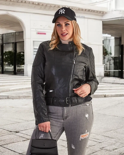 Royalfashion Veste ramones en cuir écologique pour femme