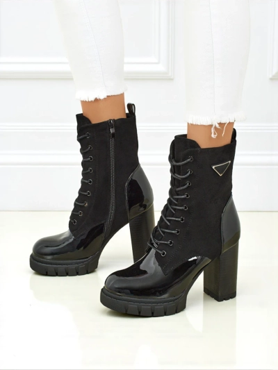 Bottines femme en éco-daim à talons épais Event Bramble