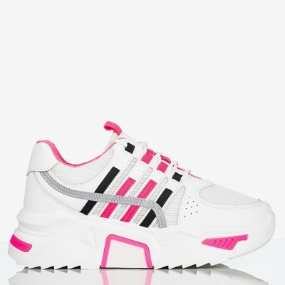 Chaussures de sport pour femmes blanches et roses sur la plateforme Soyea - Footwear