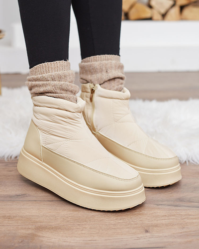 Royalfashion Bottes de neige pour femme de couleur beige Fopinia