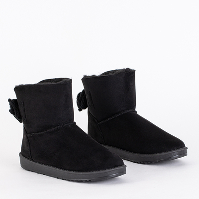 Bottes de neige en daim écologique noir Giorii - Chaussures