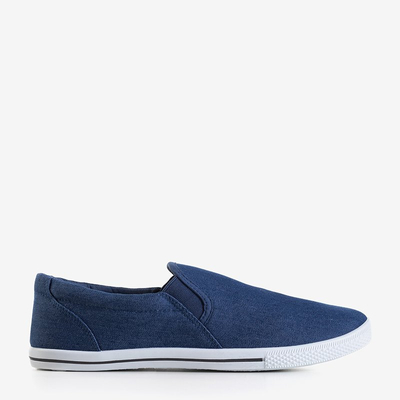 Sneakers homme bleu marine en denim slip on Orian - Chaussures