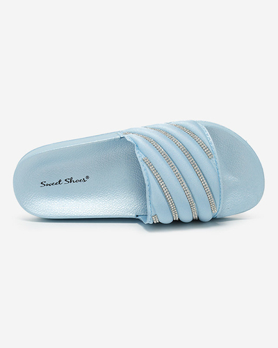Chaussons femme bleus avec zircons cubiques Erikis - Footwear