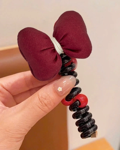 Royalfashion Elastique à cheveux avec nœud Ruban spiralé