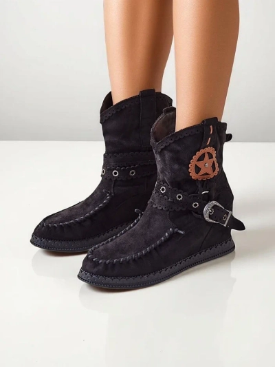 Bottines Royalfashion pour femmes sur un petit talon compensé Indianas