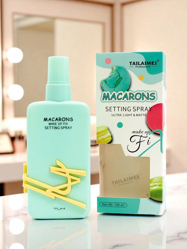 Macarons Spray Fixateur de Maquillage Bleu