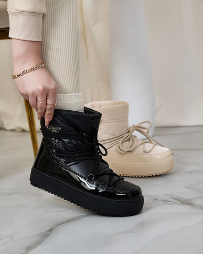Royalfashion Bottes à enfiler pour femmes bottes de neige a'la en noir Nevsone