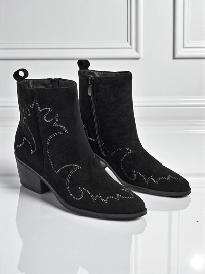 Bottines femme style santiags Velvet Ash – à talons