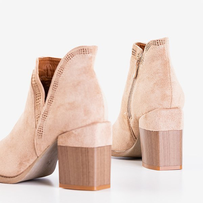 Bottes marron clair à talon carré Lemere - Footwear