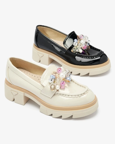 Livia Elegante - Mocassins Noirs Luxueux à Talons Plats