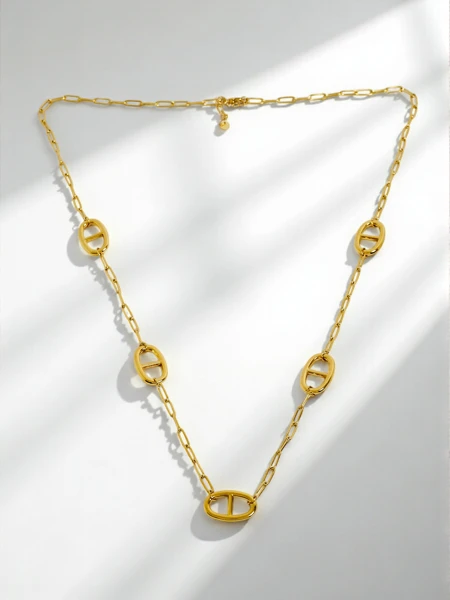 Collier Aurelia Milano avec chaîne plaquée or à maillons antiques