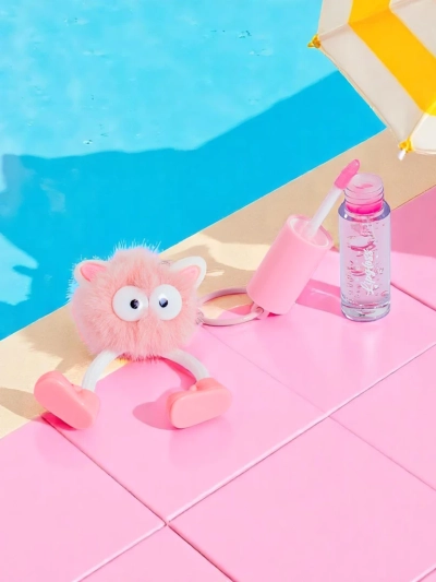 Brillant à lèvres pour enfants avec un monstre pelucheux Rose clair