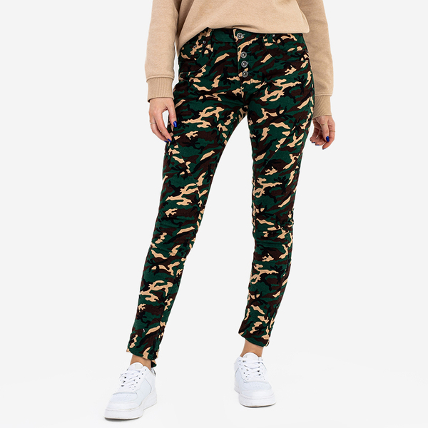 Pantalon droit camo pour femme. Vêtements