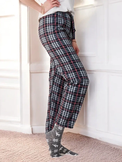 Pantalon à carreaux de Noël en coton pour femmes Royalfashion