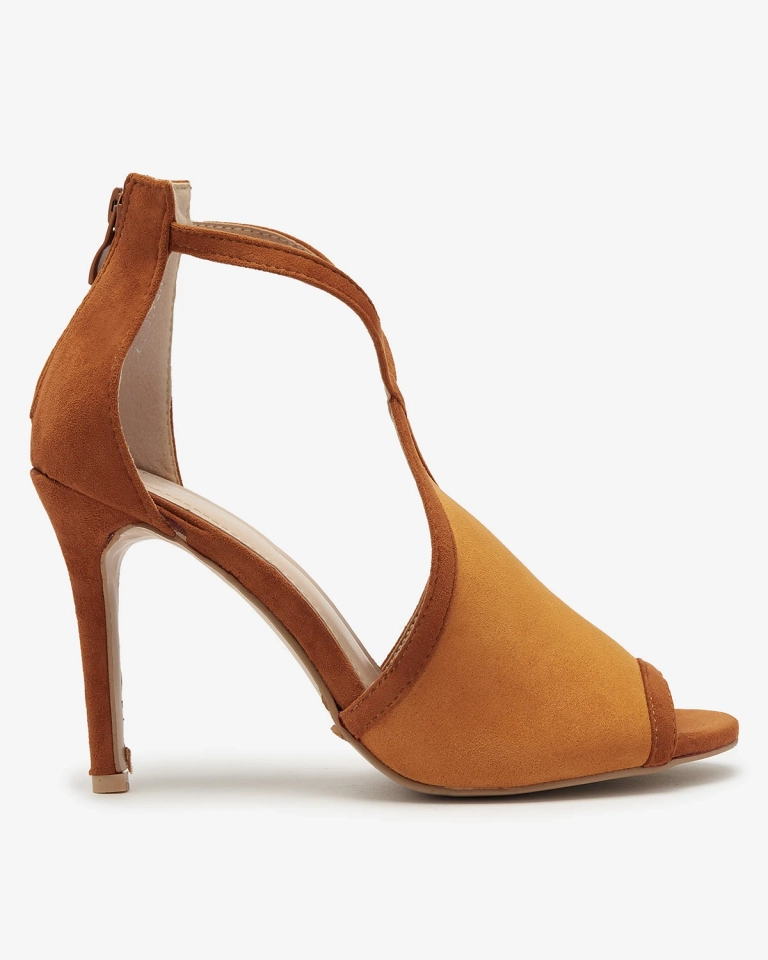 Sandales à talon aiguille pour femme jaune camel Ibbizo- Footwear