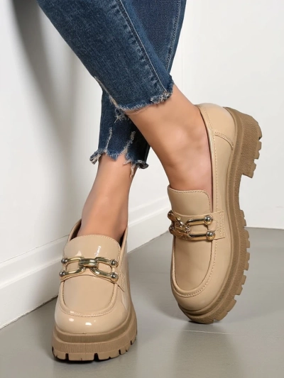 Royalfashion Mocassins en cuir verni pour femmes Arieda