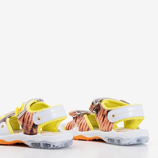 Sandales enfant Jamie orange et jaune - Chaussures