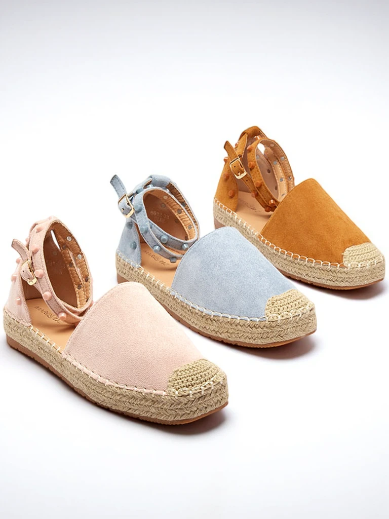 Espadrilles femme marron clair à jets Lonesi - Chaussures