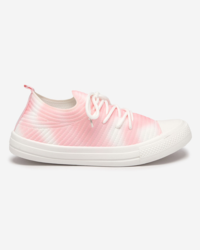 OUTLET Baskets rayées blanches et roses pour femme Manfer- Footwear