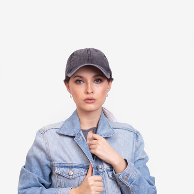 Casquette baseball femme denim noir - Accessoires