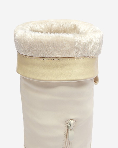 OUTLET Bottes mi-mollets pour femmes Crème Astaroth - Chaussures