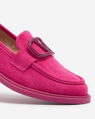 Fuchsia mocassins pour femmes avec décoration Fogras- Footwear