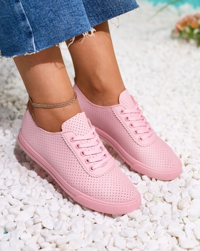 Royalfashion Tennis ajourées pour femme rose Salomp