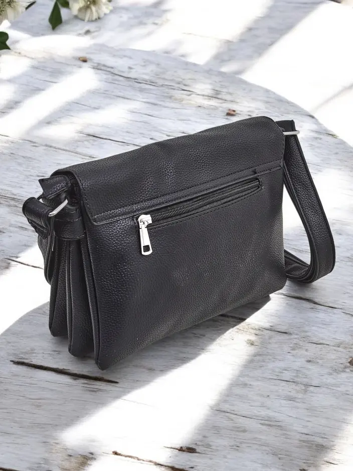 Royalfashion Petit sac à main pour femmes en éco-cuir avec 3 compartiments