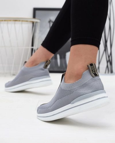 Chaussures de sport à enfiler pour femmes avec lettres en gris Cerppa- Footwear