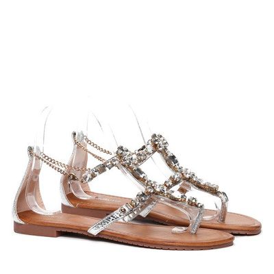 Sandales en argent avec pierres décoratives Jazlyn- Footwear 1