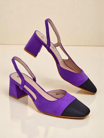Royalfashion Escarpins pour femmes à talons bas avec bout décoratif Eleganzo