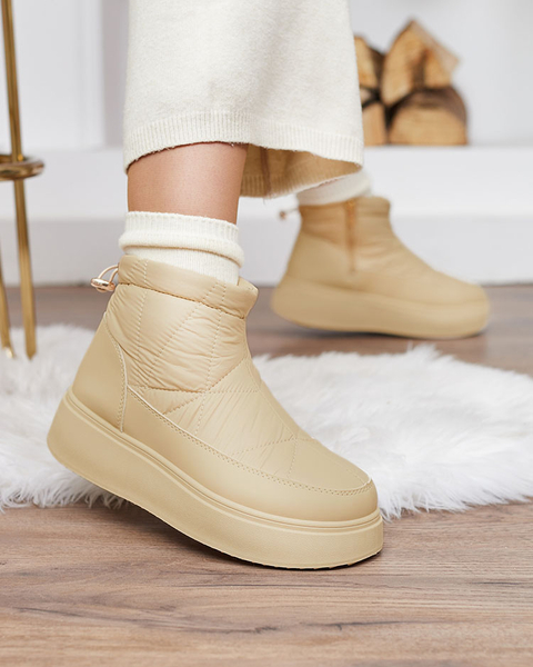 Royalfashion Bottes de neige à enfiler pour femme en beige Armeda