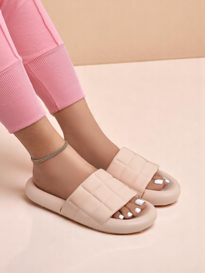 Royalfashion Claquettes plates pour femmes Quilt Walk