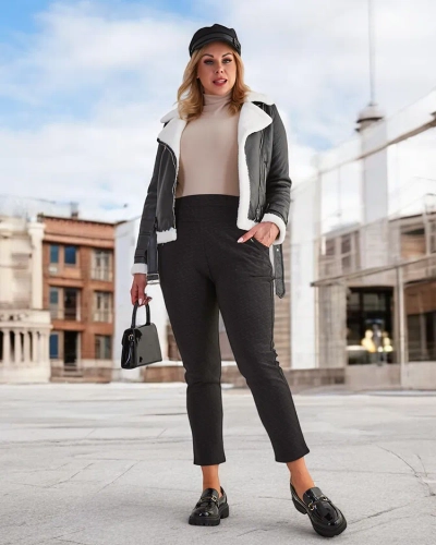 Royalfashion Pantalon teggings femme Warmed PLUS SIZE