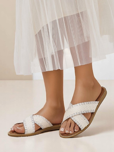 Sandales pour femmes Royalfashion avec des brides tissées Bornes