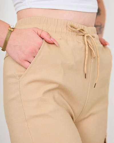 Royalfashion Beige Pantalon cargo large pour femme