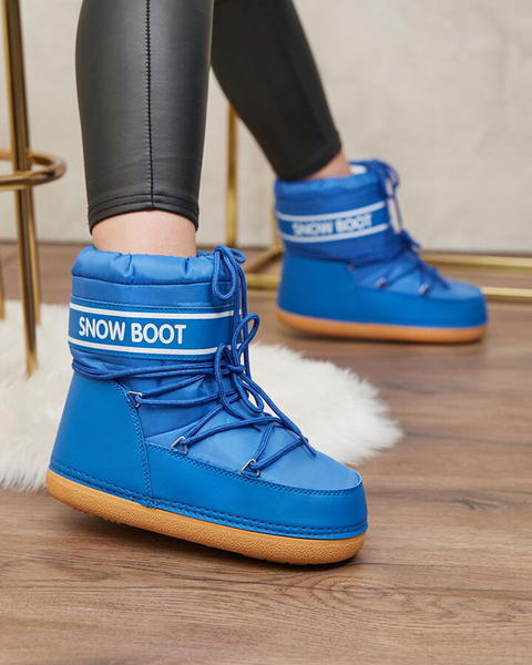 Royalfashion Bottes de neige bleues pour femme avec trépointe Soblesia