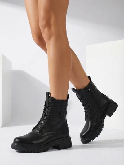 Bottines à lacets pour femmes en cuir écologique Nometa