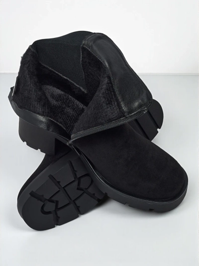 Bottines femme en daim écologique à talon bloc Solenya