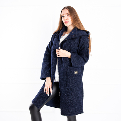 Veste femme bleu marine - manteau à capuche - Vêtements