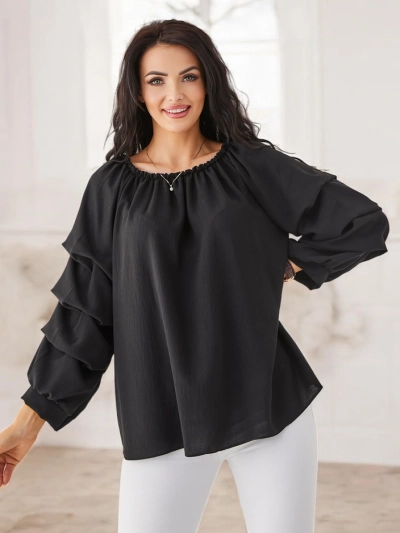 Blouse Royalfashion pour femmes au style espagnol avec volants