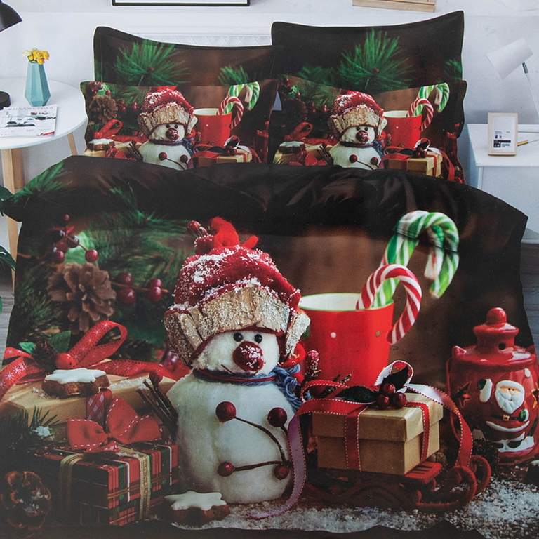 Literie de Noël 160x200 Ensemble 3 pièces - Linge de lit