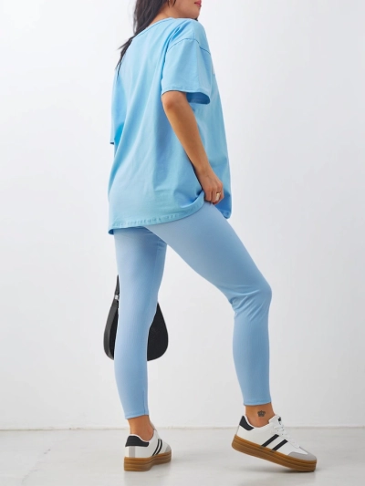 Ensemble en coton pour femmes Royalfashion avec manches courtes et leggings