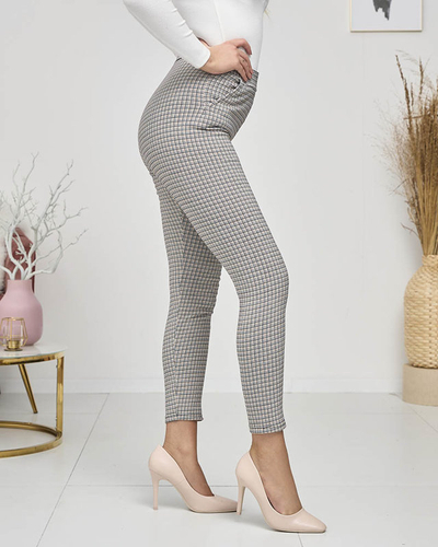 Teggings à carreaux jaune-noir pour femmes- Vêtements