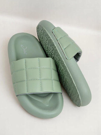 Royalfashion Claquettes plates pour femmes Quilt Walk