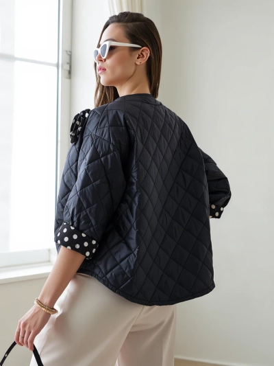 Veste de transition printanière pour femmes Royalfashion avec une doublure à fleurs et à pois